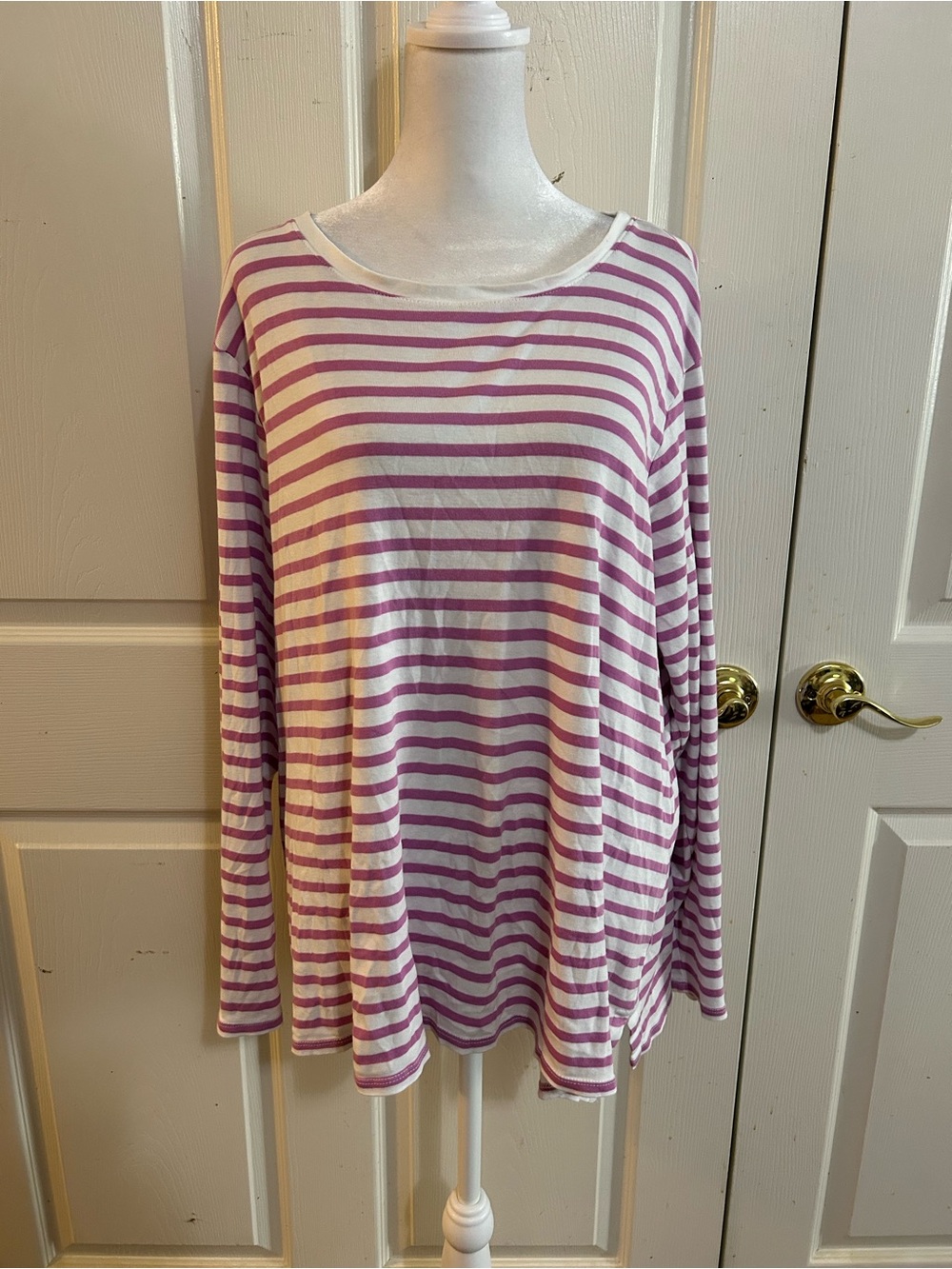 J. Jill purple and white long sleeve tee, 2X